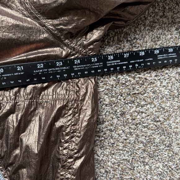 BLANKNYC Good Vibrations Reversible Metallic Windbreaker Jacket M Gold Silver - Picture 12 of 14